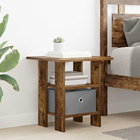 vidaXL Sängbord med låda Rökt ek 41 x 40 x 45 cm Konstruerat trä