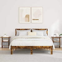 vidaXL Sängbord med låda 2 pcs Rökt ek 41 x 40 x 45 cm Konstruerat trä