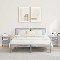 vidaXL Sängbord 2 pcs Grå Sonoma 41 x 40 x 45 cm Konstruerat trä