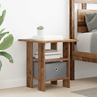vidaXL Sängbord med låda Gammalt trä 41 x 40 x 45 cm Konstruerat trä