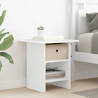 vidaXL Sängbord med låda Vit 41 x 40 x 45 cm Konstruerat trä