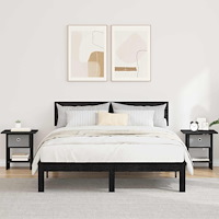 vidaXL Sängbord 2 pcs Svart Ek 41 x 40 x 45 cm Konstruerat trä