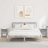 vidaXL Sängbord 2 pcs Betonggrå 41 x 40 x 45 cm Konstruerat trä