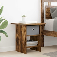 vidaXL Sängbord med låda Rökt ek 41 x 40 x 45 cm Konstruerat trä