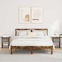 vidaXL Sängbord med låda 2 pcs Rökt ek 41 x 40 x 45 cm Konstruerat trä