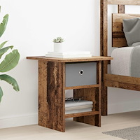 vidaXL Sängbord med låda Gammalt trä 41 x 40 x 45 cm Konstruerat trä