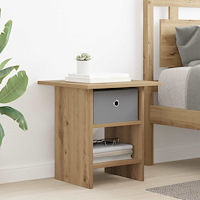 vidaXL Sängbord med låda Artisan Ek 41 x 40 x 45 cm Konstruerat trä