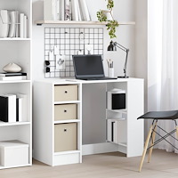 vidaXL Skrivbord med låda Vit 100 x 40 x 75 cm Konstruerat trä