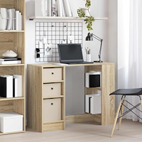 vidaXL Skrivbord med låda Sonoma-ek 100 x 40 x 75 cm Konstruerat trä