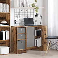 vidaXL Skrivbord med låda Gammalt trä 100 x 40 x 75 cm Konstruerat trä