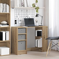 vidaXL Skrivbord med låda Artisan Ek 100 x 40 x 75 cm Konstruerat trä