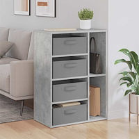 vidaXL Sideboard med låda Betonggrå 60 x 33,5 x 84 cm