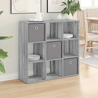 vidaXL Sideboard med låda Grå Sonoma 88,5 x 29 x 84,5 cm