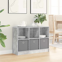 vidaXL Sideboard med låda Betonggrå 88,5 x 27,5 x 63,5 cm