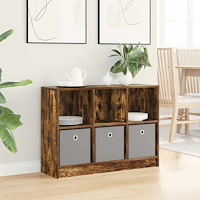 vidaXL Sideboard med låda Rökt ek 88,5 x 27,5 x 63,5 cm