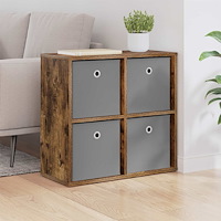 vidaXL Sideboard med låda Rökt ek 59,5 x 27 x 57 cm