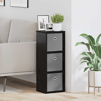 vidaXL Sideboard med låda Svart Ek 25,5 x 22 x 69,5 cm