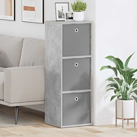 vidaXL Sideboard med låda Betonggrå 35 x 32 x 99,5 cm