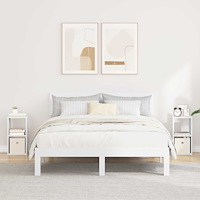 vidaXL Sängbord med låda 2 pcs Vit 25,5 x 22 x 49,5 cm Konstruerat trä