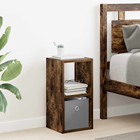 vidaXL Sängbord med låda Rökt ek 25,5 x 22 x 49,5 cm Konstruerat trä