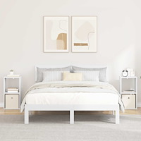 vidaXL Sängbord med låda 2 pcs Vit 30,5 x 27 x 59,5 cm Konstruerat trä