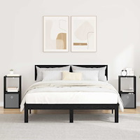 vidaXL Sängbord 2 pcs Svart Ek 30,5 x 27 x 59,5 cm Konstruerat trä