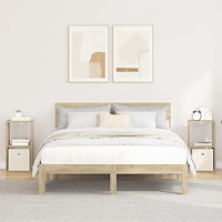 vidaXL Sängbord 2 pcs Sonoma-ek 30,5 x 27 x 59,5 cm Konstruerat trä