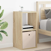 vidaXL Sängbord med låda Sonoma-ek 35 x 32 x 68,5 cm Konstruerat trä