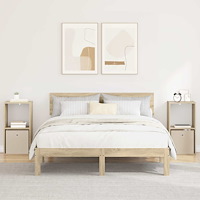 vidaXL Sängbord 2 pcs Sonoma-ek 35 x 32 x 68,5 cm Konstruerat trä