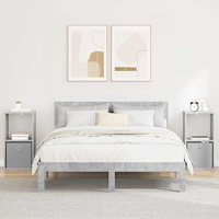vidaXL Sängbord 2 pcs Betonggrå 35 x 32 x 68,5 cm Konstruerat trä