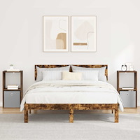 vidaXL Sängbord 2 pcs Rökt ek 35 x 32 x 68,5 cm Konstruerat trä