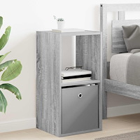 vidaXL Sängbord med låda Grå Sonoma 35 x 32 x 68,5 cm Konstruerat trä