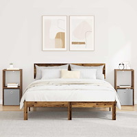 vidaXL Sängbord 2 pcs Gammalt trä 35 x 32 x 68,5 cm Konstruerat trä