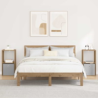 vidaXL Sängbord 2 pcs Artisan Ek 35 x 32 x 68,5 cm Konstruerat trä