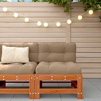 vidaXL Trädgård Mittensoffa Massivt furu VaxBrun