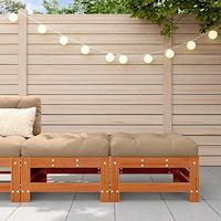 vidaXL Trädgårdsfotpall Massivt furu VaxBrun