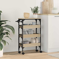 vidaXL Köksvagn Sonoma-ek 53 x 20 x 76 cm Konstruerat trä