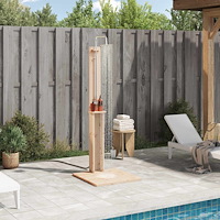 vidaXL Utomhus Dusch Naturfärg 75 x 76 x 217 cm Massivt furu