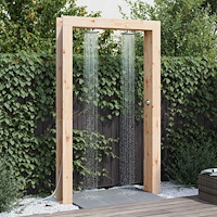 vidaXL Utomhus Dusch Naturfärg 137 x 23 x 226 cm Massivt furu