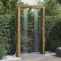 vidaXL Utomhus Dusch Naturfärg 137 x 23 x 226 cm Impregnerat furuträ