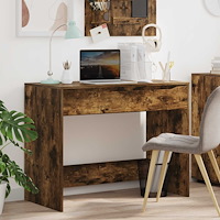 vidaXL Skrivbord med låda Rökt Ek 100 x 50 x 78 cm Konstruerat trä