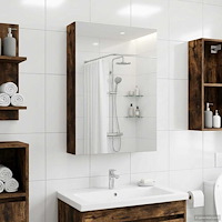 vidaXL Badrumsspegelskåp Rökt ek 40 x 10,5 x 60,5 cm Konstruerat trä