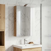 vidaXL Badrumsspegelskåp med hylla Artisan Ek 40 x 10,5 x 60,5 cm