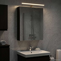 vidaXL Badrumsspegelskåp Svart Ek 50 x 14,5 x 70 cm Konstruerat trä