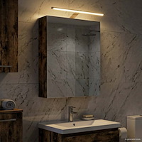 vidaXL Badrumsspegelskåp Rökt ek 50 x 14,5 x 70 cm Konstruerat trä