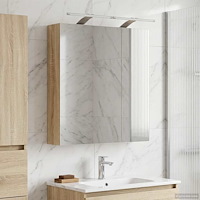 vidaXL Badrumsspegelskåp Sonoma-ek 60 x 14,5 x 70 cm Konstruerat trä