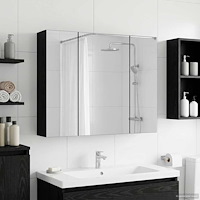 vidaXL Badrumsspegelskåp Svart Ek 60 x 14,5 x 50 cm Konstruerat trä