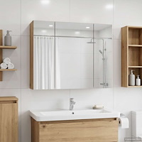 vidaXL Badrumsspegelskåp Artisan Ek 60 x 14,5 x 50 cm Konstruerat trä