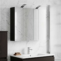 vidaXL Badrumsspegelskåp Svart Ek 60 x 14,5 x 50 cm Konstruerat trä