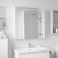 vidaXL Badrumsspegelskåp för Vit 70 x 14,5 x 70 cm Konstruerat trä